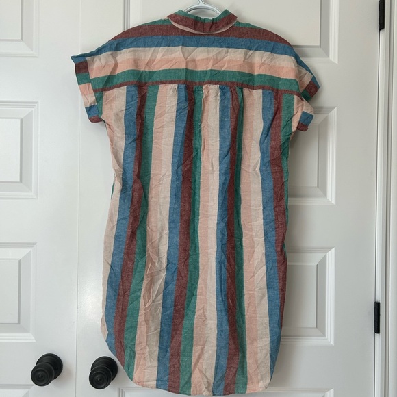 Madewell Linen Blend Central Shirtdress in Flagstaff Stripe - Picture 3 of 12